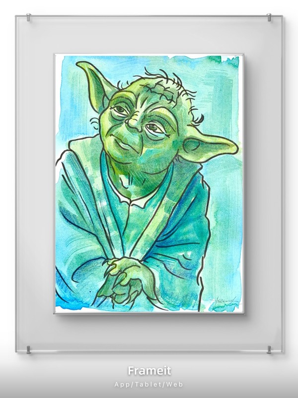 Original Yoda 1 Painting By Alannah Dyer- Acrylic 9×12 in. Star Wars Jedi Fan