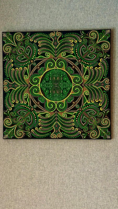 mandala dot art acrylic hand painting