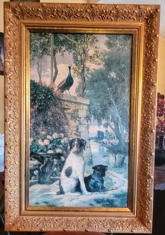 Gold Framed Dogs by Dugasseau Wrap Canvas Art (36 in x 24 in)