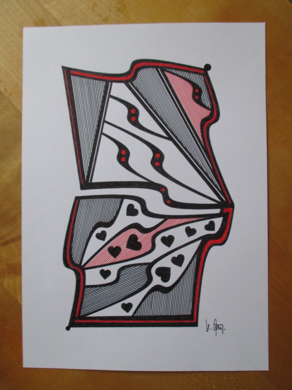 «Heart Art Series No. 3/50» – Ink Graphics, 2026 – A4, Original, No.: 4825