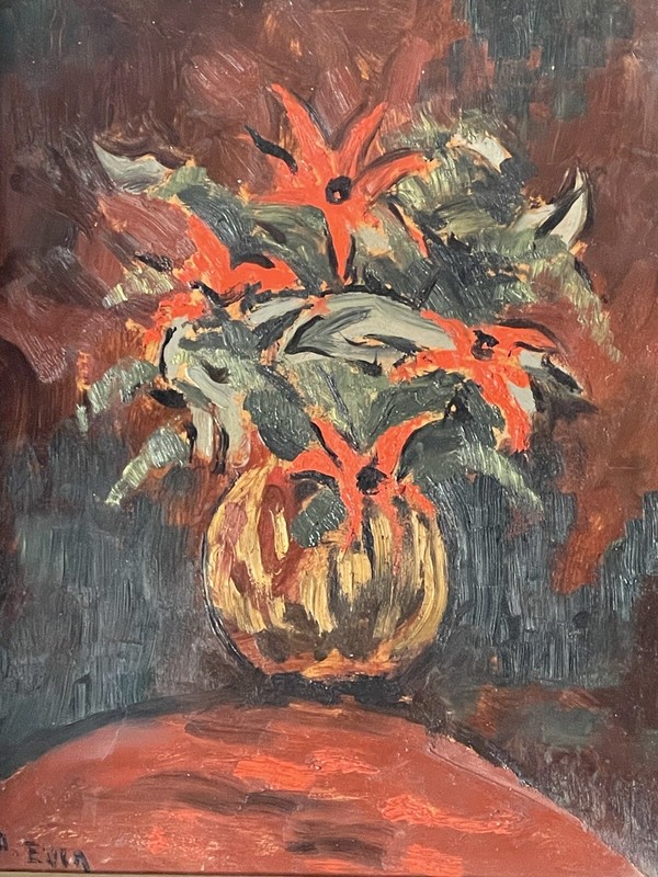 ANDRE EVEN FRENCH ANTIQUE MODERN STILL LIFE ABSTRACT OIL PAINTING VINTAGE 1950s gallery