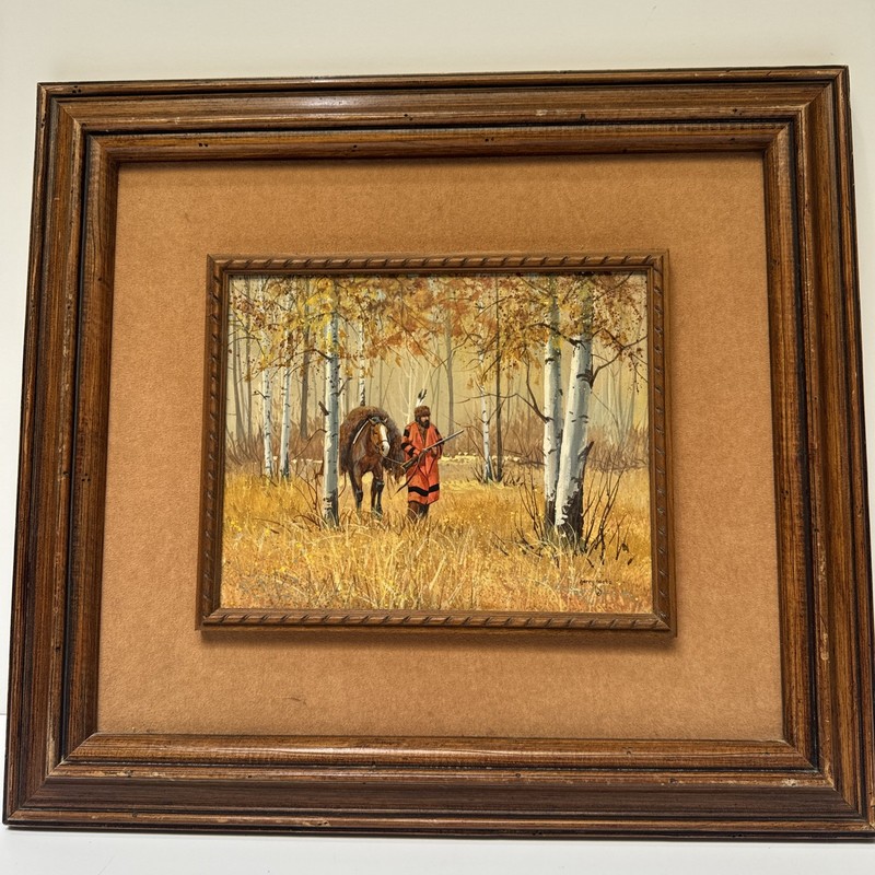 Gerry Metz Painting Indian Tribal Native American Landscape Famous Small Vintage
