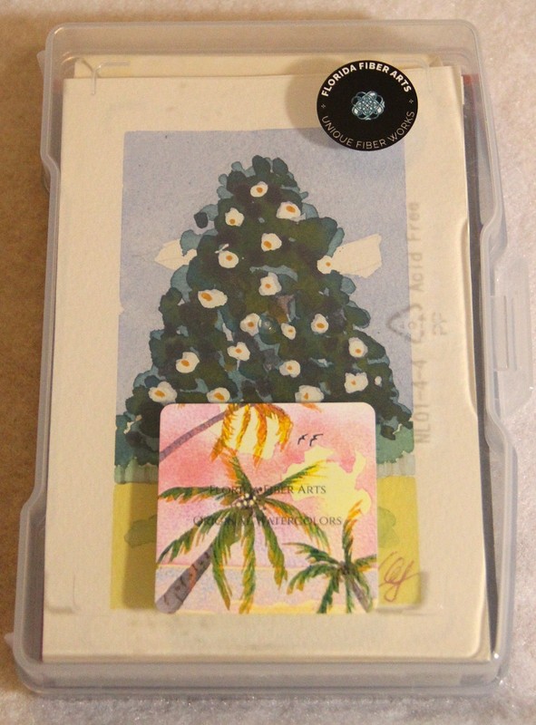 5 Original Watercolors Florida Trees 4 x 6 Signed With Envelopes in Kit 80