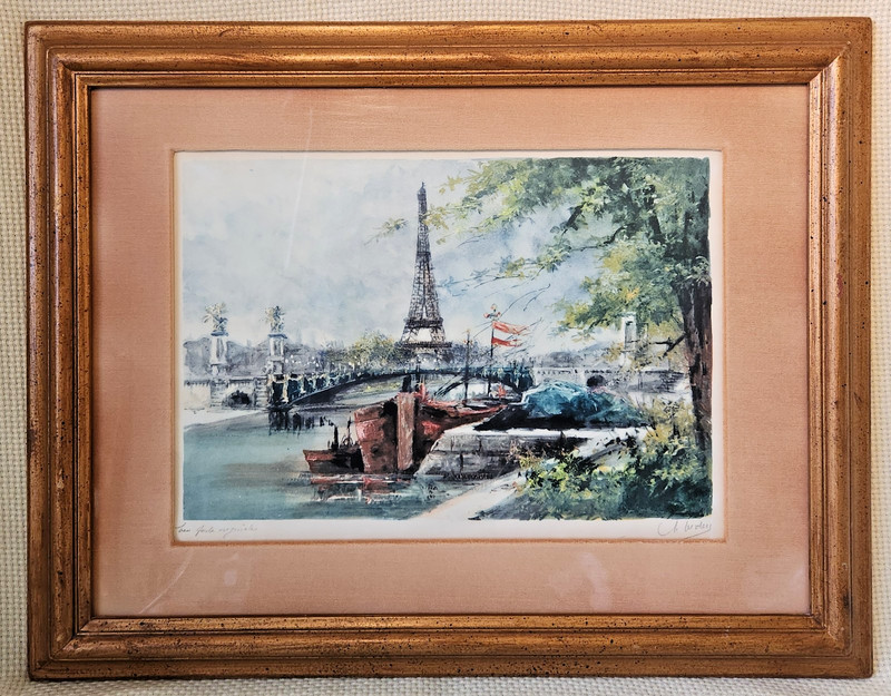 M. Beder Paris Etching «Le Pont Alexandre III et la Tour Eiffel» Hand Signed