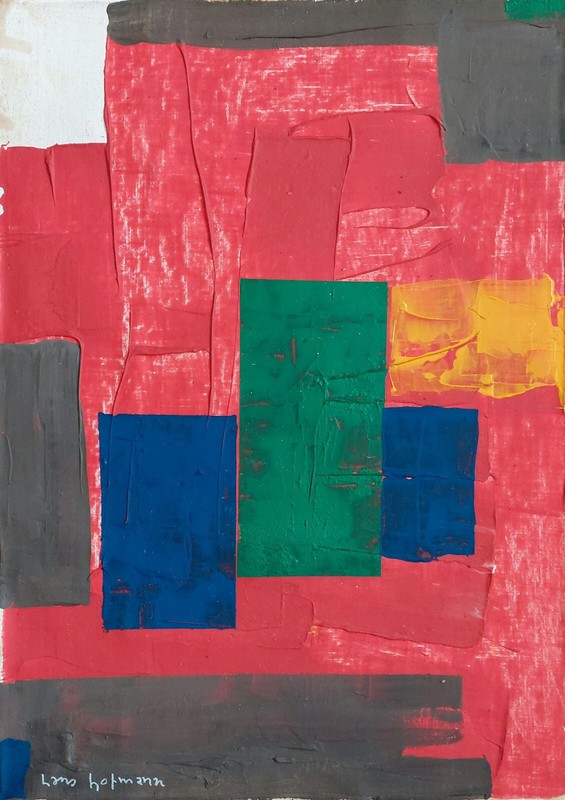 Hans Hofmann Signed Abstract Expressionist Oil Painting on Canvas Modern Art