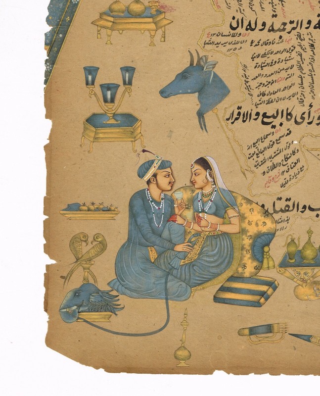 Indian Miniature Painting Of Emperor And Empress Enjoying Smoke 9x11 Inches gallery