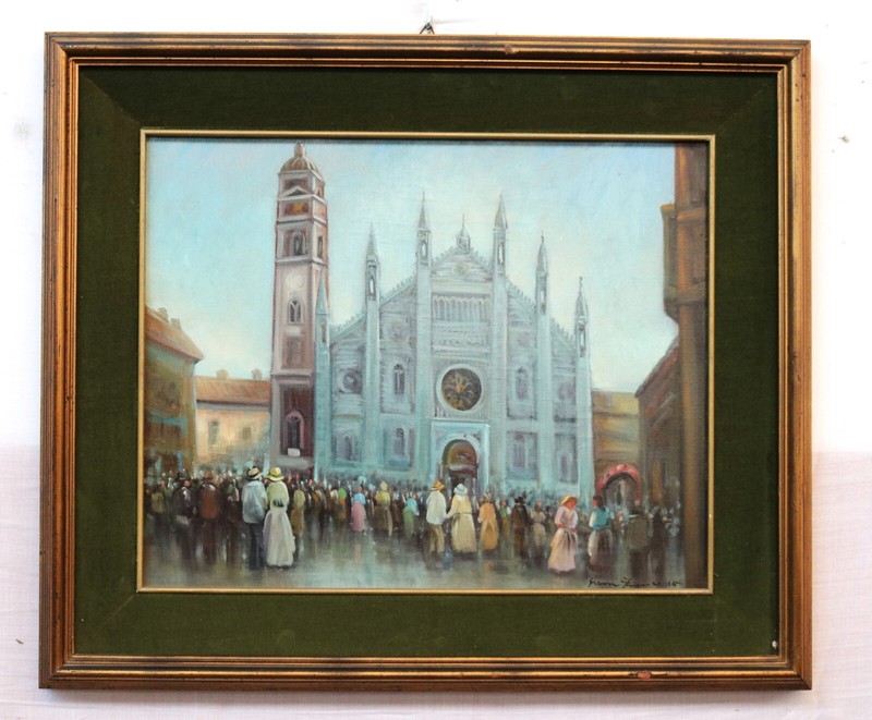 Oil painting on canvas "The Cathedral of Monza" by Francesco Grassi gallery