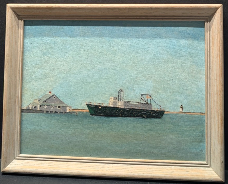 Early Michael Steele Churchman Painting 10″ x 13″ Seascape Signed M.S.C. 1950’s