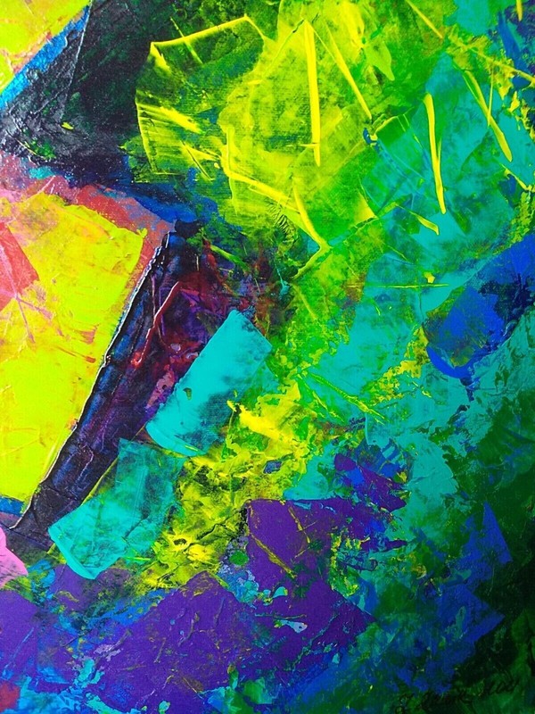 Handmade original bright modern textured abstract acrylic painting on canvas gallery