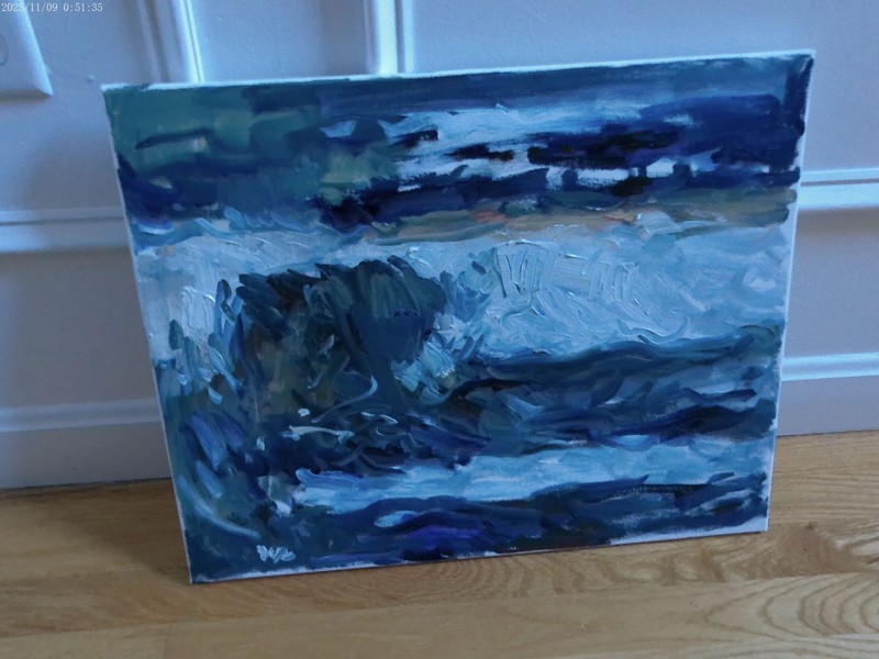 Plein Air Seascape Fauvist Realism Oil Painting Canvas 16"x20" Original Signed gallery