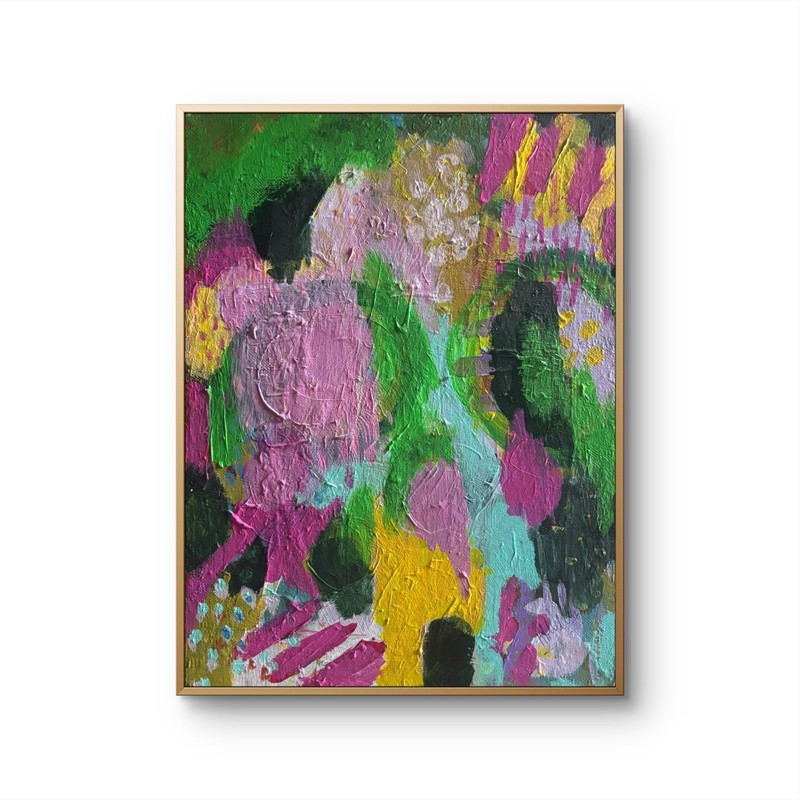 Debutant 11x14 ABSTRACT Flowers IMPRESSIONISM ORIGINAL Canvas