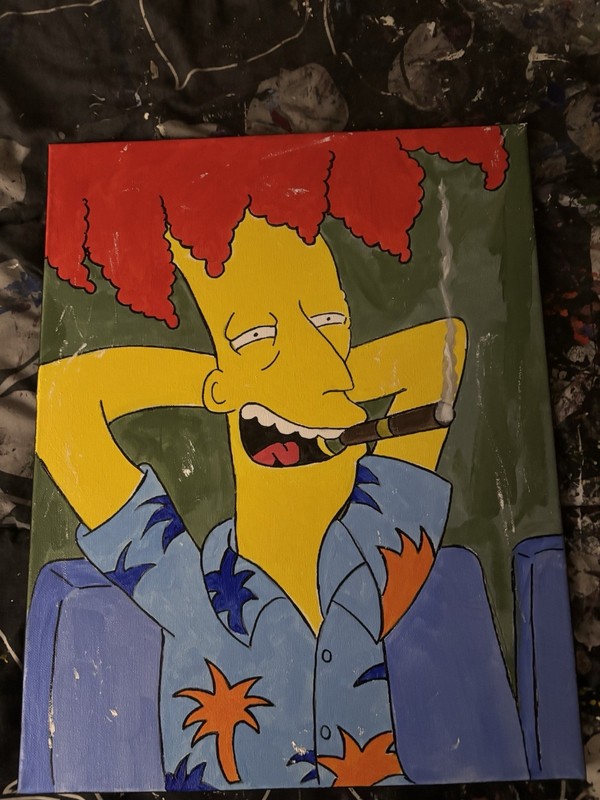 The Simpsons Side Show Bob Cape Fear Painting