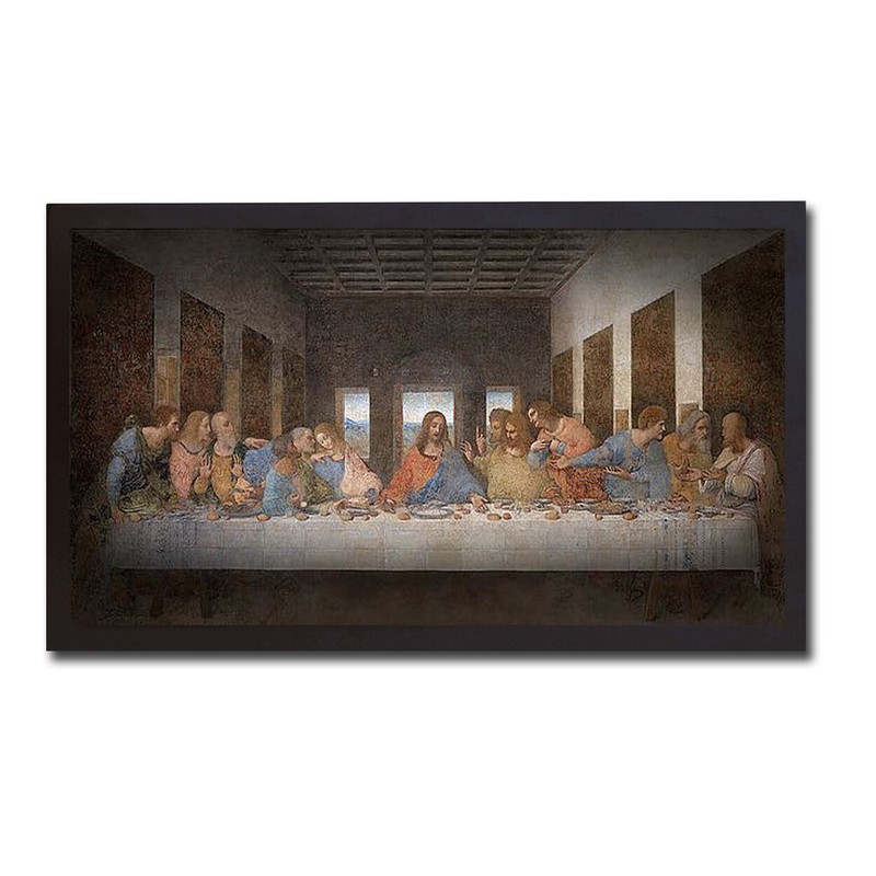 Black Framed The Last Supper by Da Vinci Canvas Art (14 in x 26 in Framed Size)