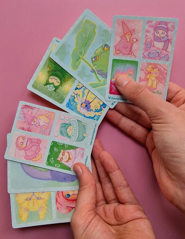 Aceo PRINT STICKER by MoonArtGlitch ~ Pack 3B ~ Frog Cat Hamster Animal Cards gallery