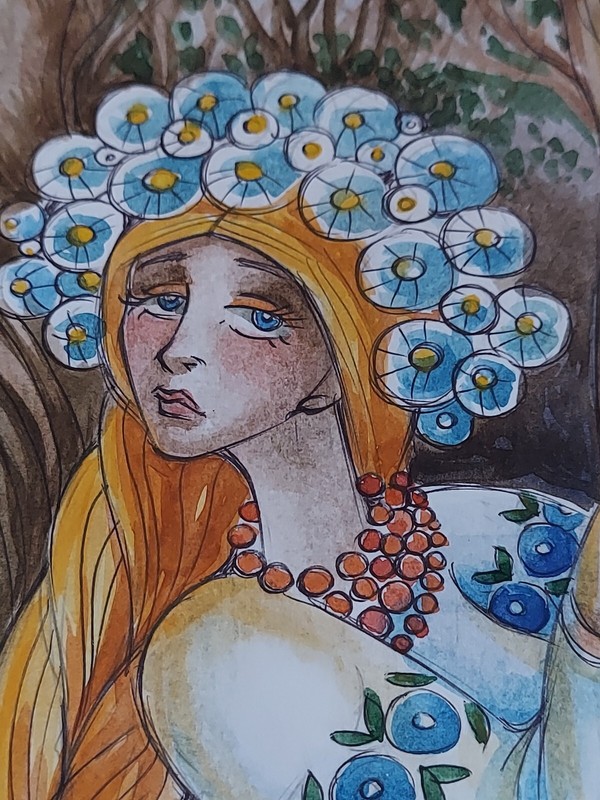 Watercolor Ukrainian Girl by Ukrainian artist (Dnipro) Tetyana Boicheva gallery