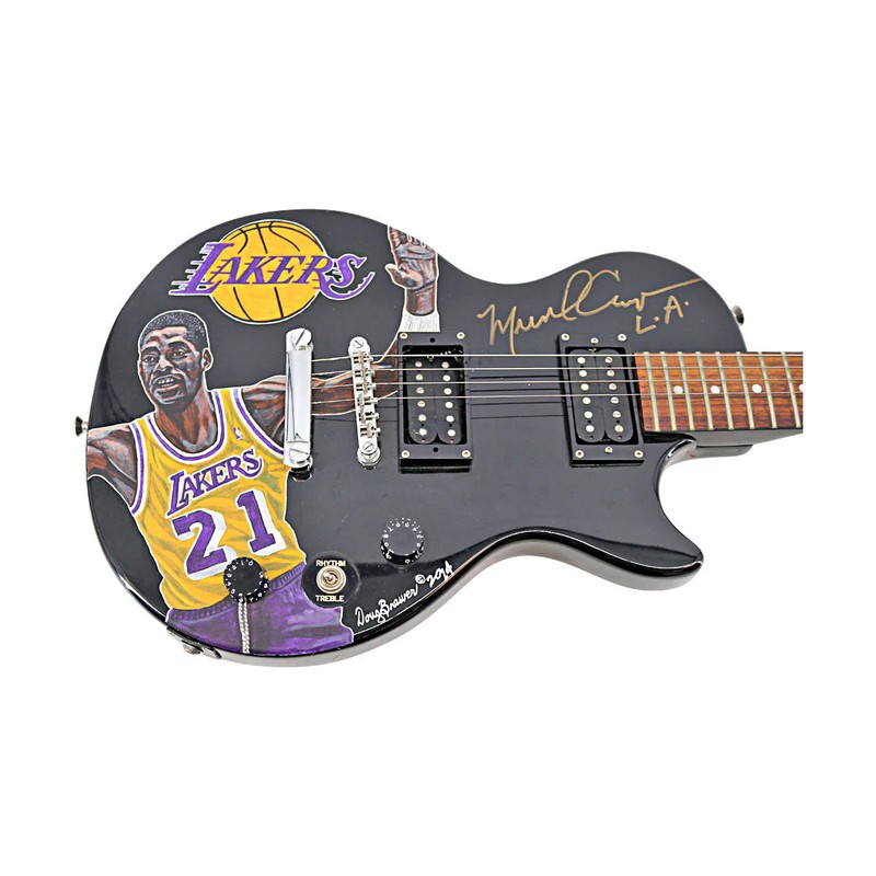 Michael Cooper Lakers Autographed Signed Doug Brewer Epiphone Guitar JSA COA gallery