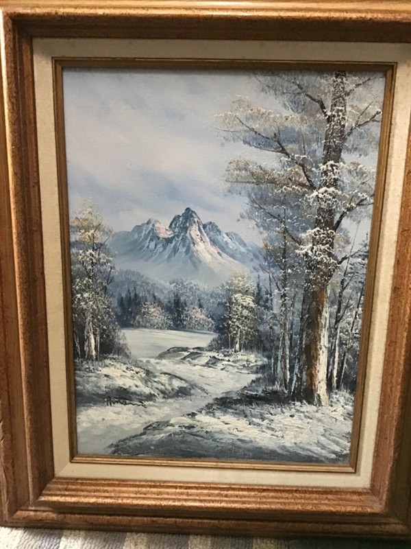 Mountain Wilderness”Original Oil on Canvas~Signed Antonio~Carved Wood Frame~OOAK