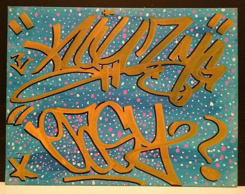 GRAFFITI URBAN STREET ART LEGENDS TAGGED EASY & KIT 17 ORIGINAL M/M on CANVAS