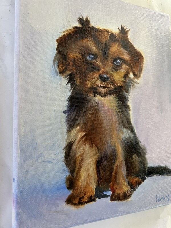Dog Portrait, 8x10 inch, Original PAINTING oil, WALL DECOR, HOME GIFT, Handmade gallery