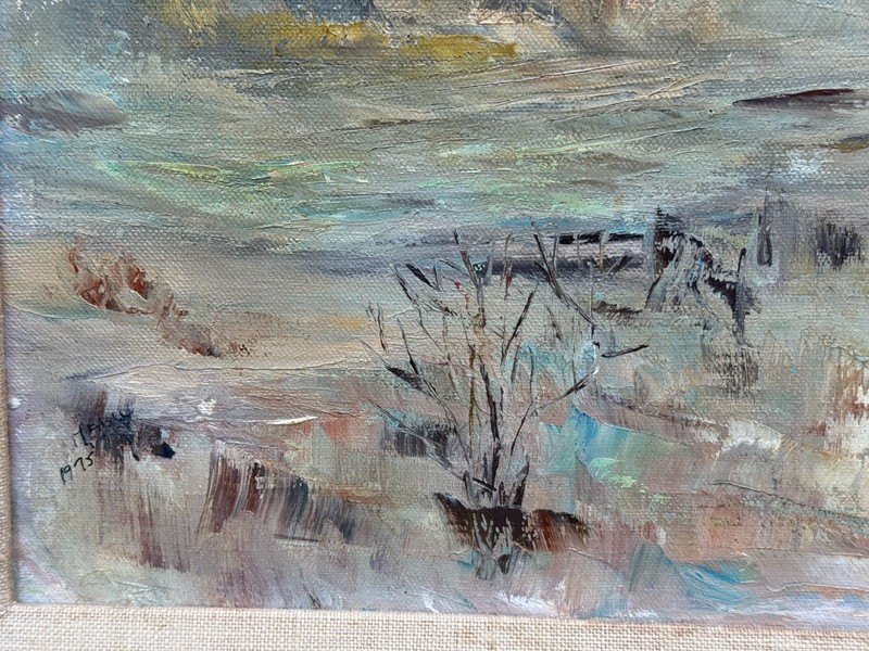 MARY BUCKLIN VINTAGE OIL PAINTING RIVER LANDSCAPE GREENWICH CT MABU DEVEREUX ART gallery
