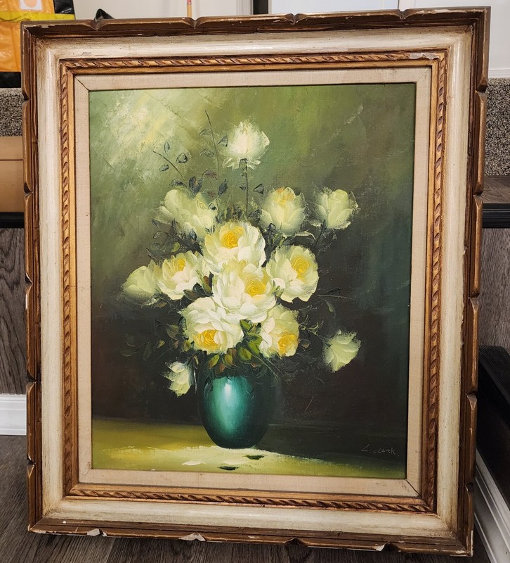 L.Clark Oil On Canvas Painting Framed 24in X 20in Art