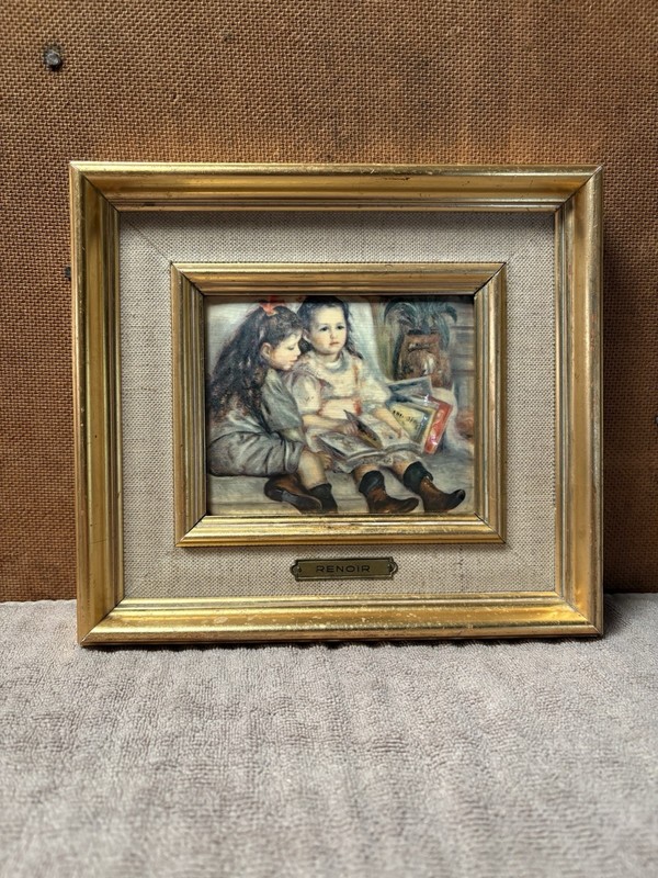 Vintage framed reproduction of a Renoir painting from France #B3