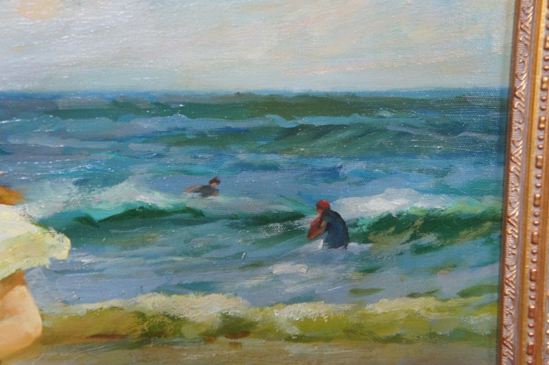 Ring Around the Rosie Large Impressionist Oil Painting After Edward Potthast 43" gallery