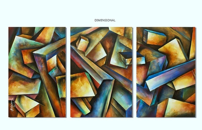 interior home large geometric art original M. Lang painting