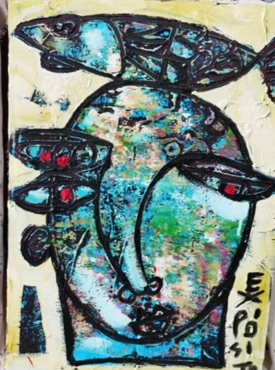 Cuban Latin American Painter Eduardo Gonzales Exposito Original On Canvas Signed