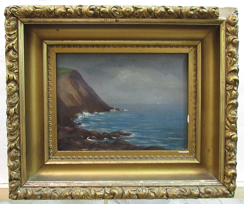 William AJ Claus 1880s Ptg Monhegan Headlands Listed Maine, Massachusetts Artist gallery