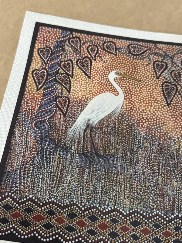 Australian Aboriginal art - Sally Harrison - NEW 8.5x8.5" print on canvas gallery