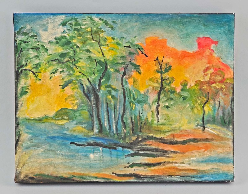 99860268 Oil Painting Exotic Landscape Modern 15 3/8×11 13/16in