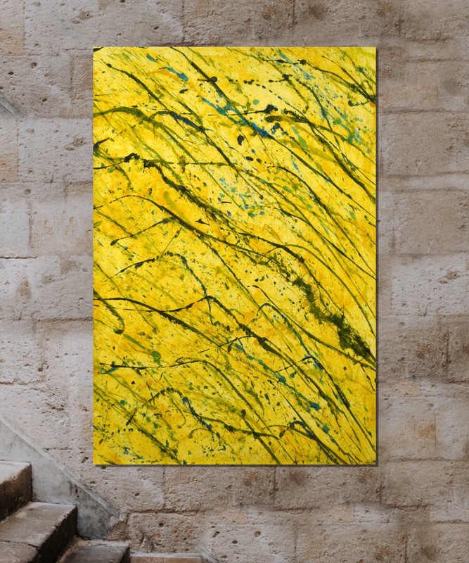 64”X44” Pollock/Richter style canvas painting Acrylic,Abstract, Modern,X Large gallery