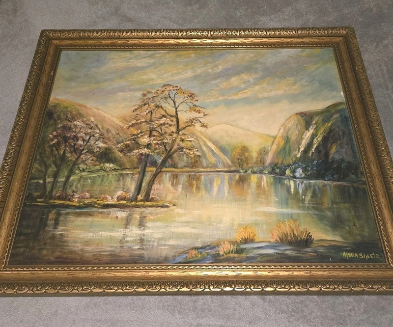 Original Oil On Canvas Landscape Signed Myra Sheetz 37in X 31in