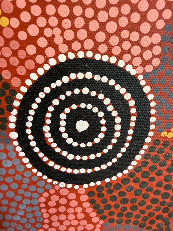Eva Nungala Pett Aboriginal Dot Painting Bush Tucker Dreaming Luritja 60x45cm gallery
