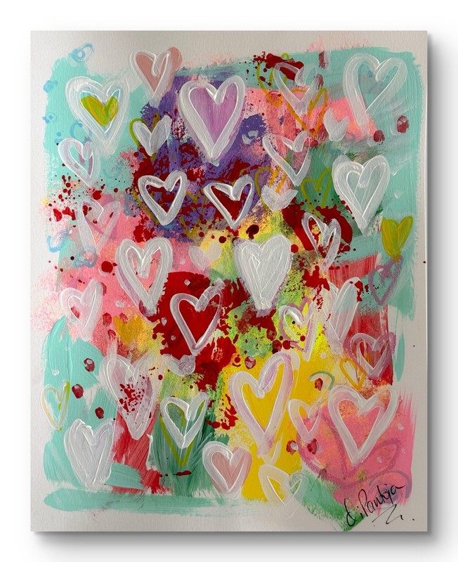 DIPANT Hearts Original Art 11×14 Paper Modern Abstract Fine Art Expressionist