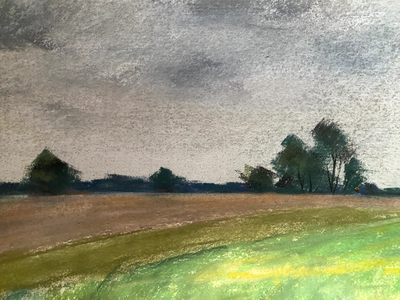 Franz Ehmke 1928 - 2018 Berlin Pastel View Feler Trees Dark Clouds gallery