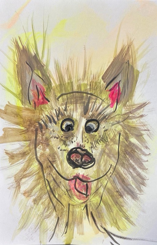 BLESSED#1571 Great Dane Doberman Dog Humor 14x11 Original Paper Modern Abstract gallery