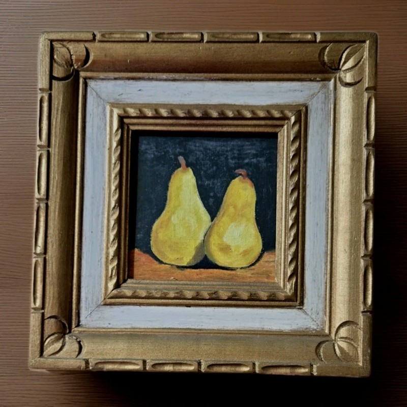 Oil painting Pears Artwork Fruit Still life Painting Fruit Pear Artwork Original gallery