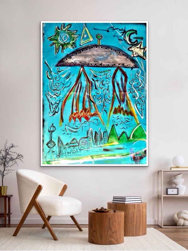 ‘ Rendlesham Forest Incident” 46x62 Original Abstract Painting Signed By Artist gallery
