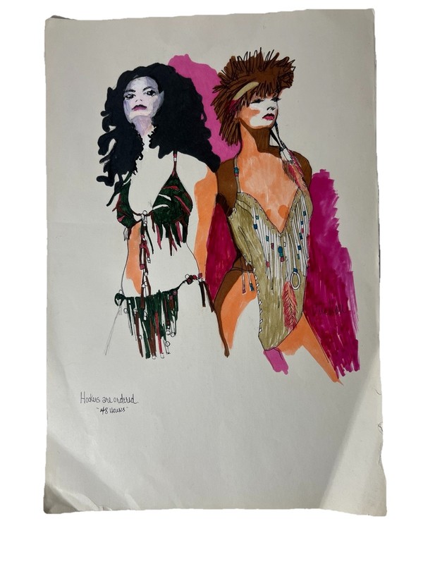 Original Cheryl Daniels Fashion Costume Illustration “48 Hours” Artwork 10”x15”