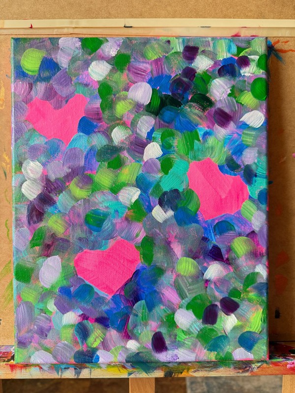 Original Abstract Acrylic Art Painting "Light Hearted" Signed Canvas 11x14 gallery