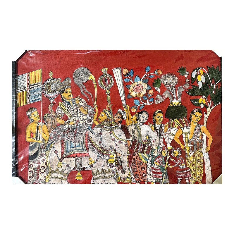 Original Sri Lankan Buddhist Art Jathaka Painting Hand-Painted Acrylic Canvas