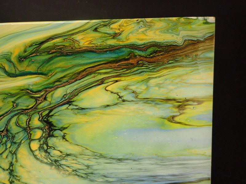 Original Abstract Acrylic Fluid Pour Painting 16x20 Canvas Resin Coated AR7 gallery