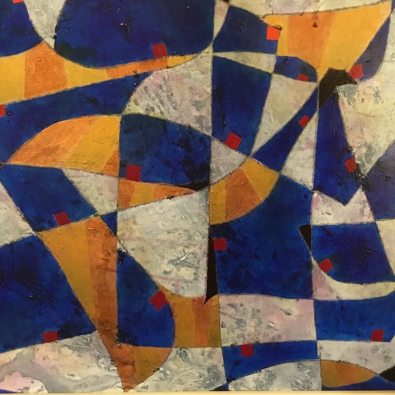 ORIGINAL SIGNED ABSTRACT OIL PAINTING “EMBRACE” 23 1/2” X 19 1/2” gallery