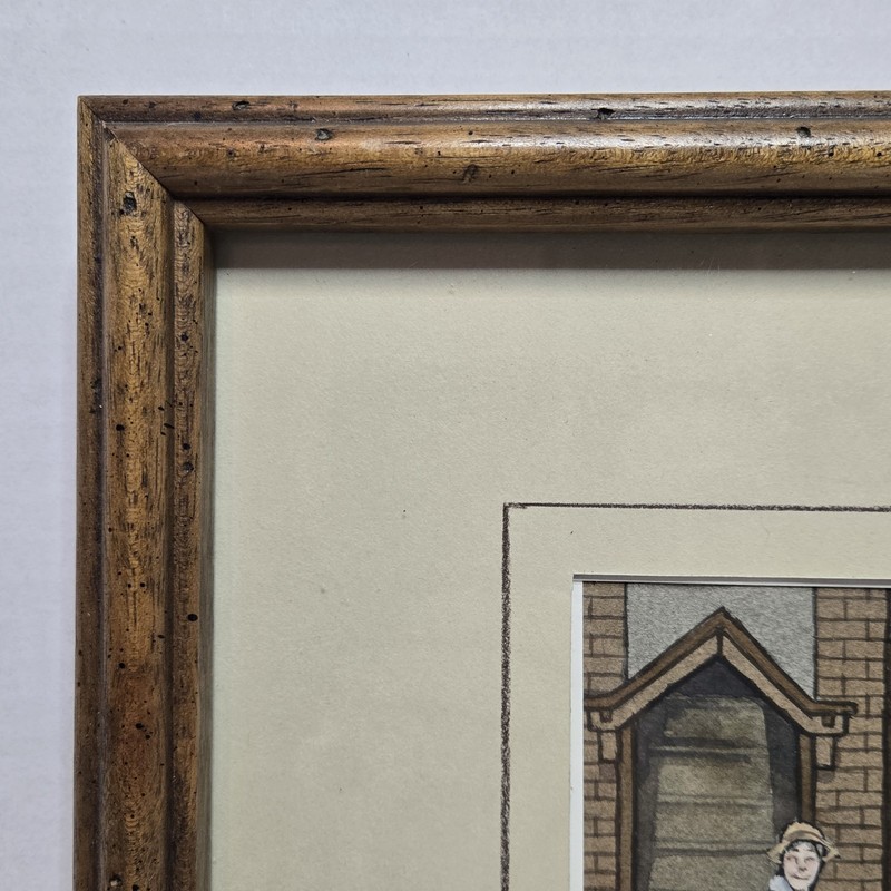 Original Signed 1985 Gouache/Watercolor Painting by S. Harman: 'Downhill Run' gallery
