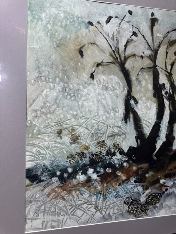 Shirley Clement (1922 - 2002) "Surreal Landscape" Watercolor/Gouache Painting gallery