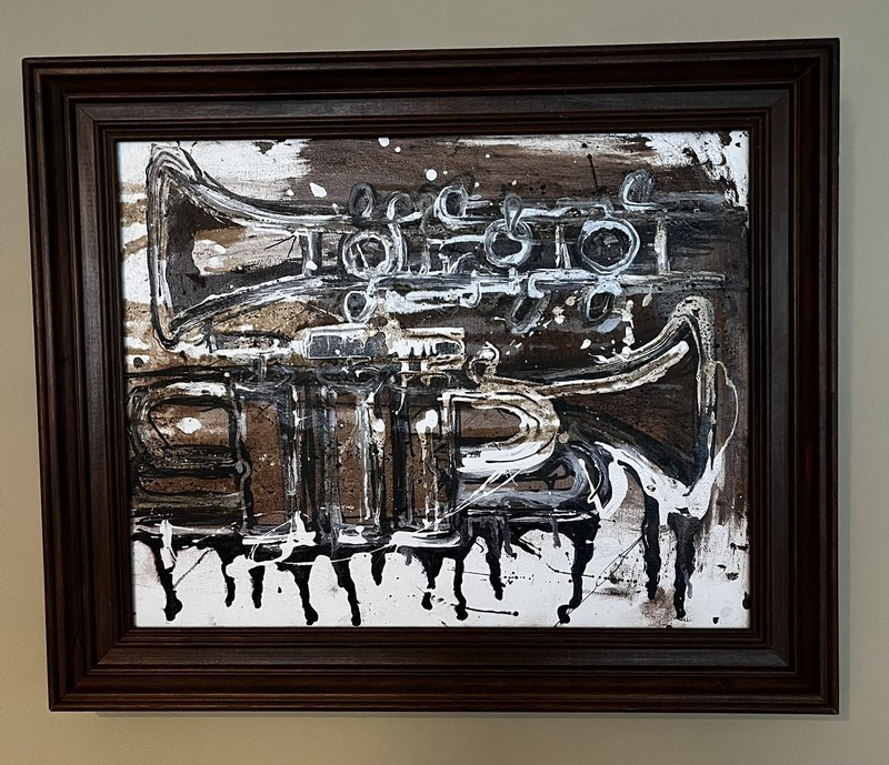 Original Oil Painting On Canvas – Trumpet & Clarinet – Jazz Inspired