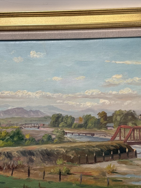Antique Impressionist Painting Landscape William Kirkgaard Denver Colorado 1898 gallery