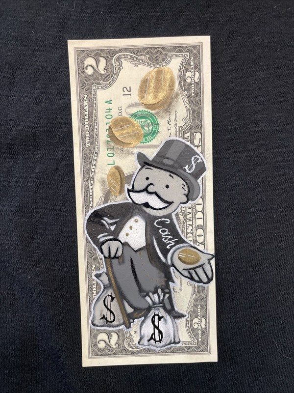 Monopoly man Cash Life 1 Dollar bill painting Tattoo Art Graffiti Art Street Art